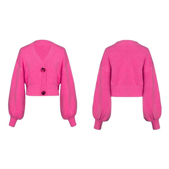 NWT Pink V-neck Cardigan - Picture 3 of 9